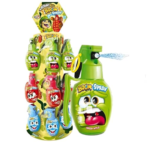 Johny Bee Boom Spray - Flüssige Süßware in Granatenform 18 x 50ml von Tise Süsswaren