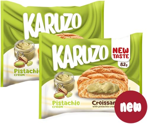 Karuzo Croissant bun mit Pistaziencremefüllung 24 Stück x 82g (1968g) von Tise Süsswaren