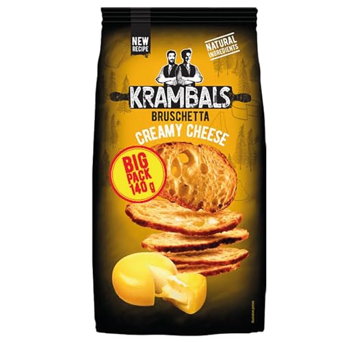 Krambals Bruschetta - Creamy Cheese Brotchips 12 x 140g (1680g) von Tise Süsswaren