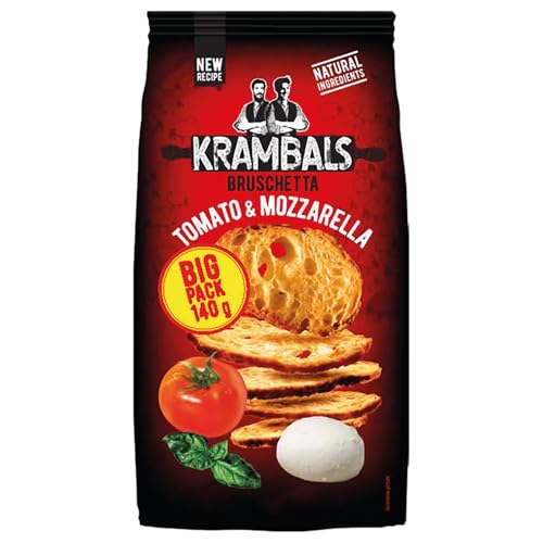 Krambals Bruschetta - Tomate & Mozarella Brotchips 12 x 140g (1680g) von Tise Süsswaren