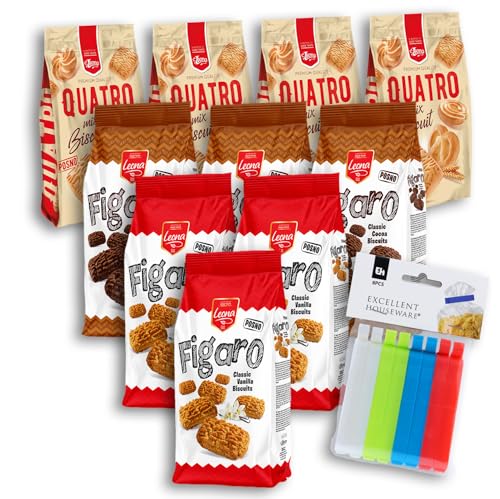 Leona Figaro Cookies - Mürbeteiggebäck XXL Mix mit Kakao und Kokosnussgeschmack, 10er Pack je 300g von Tise Süsswaren