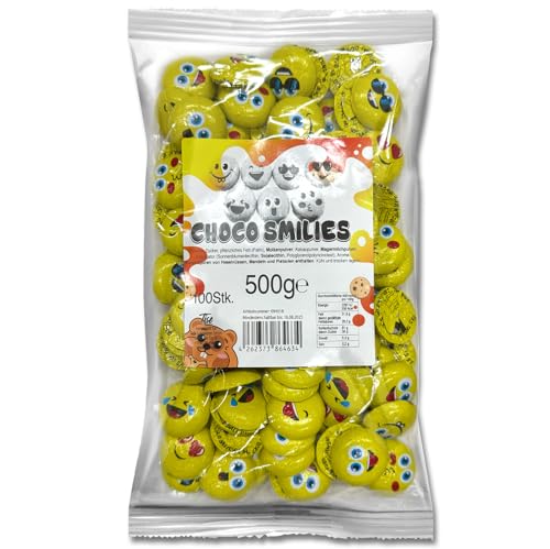 Tise Choco Smilies 100 Stück (500g) Wurfmaterial für Karneval & Fasching von Tise Süsswaren