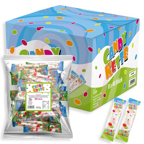 Tise Süsswaren Candy Ketten aus Traubenzucker Karton Großpack Karneval Wurfmaterial - 8x40 Stück (5440g) von Tise Süsswaren