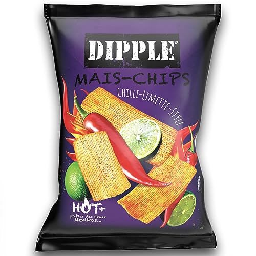 Tise Süsswaren Dipple Mais-Chips - Knusprig & würzig (90g) (Chilli-Limette) von Tise Süsswaren