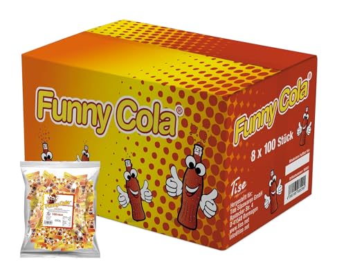 Tise Süsswaren Funny Cola Fruchtgummi Karton, Wurfmaterial Karneval/Fasching (8x680g) von Tise Süsswaren