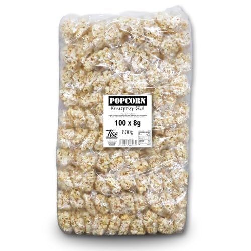 Tise Süsswaren Popcorn süß und knusprig 100 einzelne Tüten (100x8g) Wurfmaterial / Party / Geburtstag von Tise Süsswaren