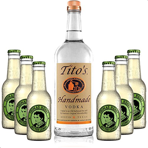 Vodka Lemon Set - Titos Handmade Vodka 0,7l 700ml (40% Vol) + 6x Thomas Henry Bitter Lemon 200ml - Inkl. Pfand MEHRWEG von Titos-Titos