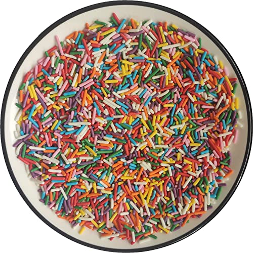 Essbare Bunt 130g Jimmies Zucker streusel | Dessert Streusel|Kuchen Cupcake Topper | Cookie-Dekorationen | Süße Persönlichkeiten Zuckerstreusel für die tägliche Kuchendekoration von Tmade