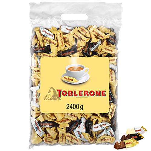 Toblerone Mixed Minis 1 x 2,4kg, Feine Schweizer Schokolade in drei Sorten mit Honig- und Mandelnougat von Toblerone