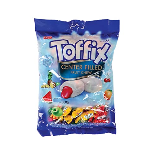 Toffix Kaubonbons 300g mit Füllung in verschiedenen Fruchtgeschmacksrichtungen von Toffix