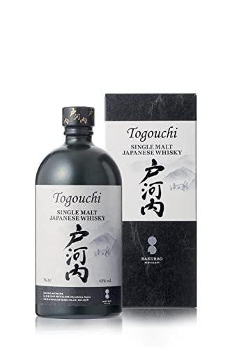 Togouchi Single Malt | Japanese Whisky | in Bourbon- und Sherryfässern gereift | nicht kühlgefiltert und gefärbt | Noten von Vanille, Apfel und Kokosnuss | 100% Gerste | 43% Vol. |0,7 Liter von Togouchi