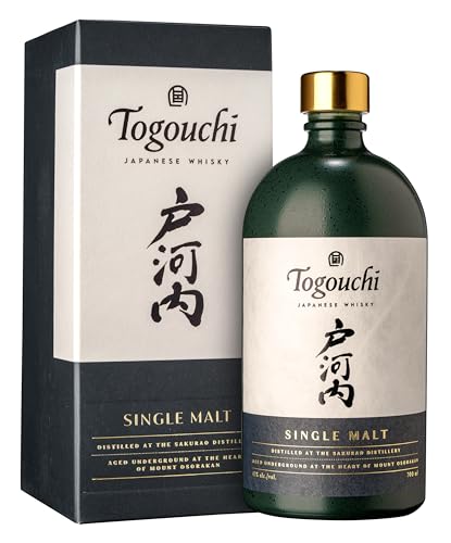 Togouchi Single Malt | Japanese Whisky | in Bourbon- und Sherryfässern gereift | nicht kühlgefiltert und gefärbt | Noten von Vanille, Apfel und Kokosnuss | 100% Gerste | 43% Vol. |0,7 Liter von Togouchi