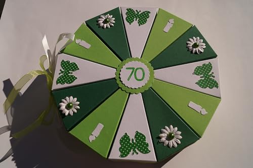 Geldgeschenk aus Papier zum 70. Geburtstag, Geld verschenken, Geschenkverpackung A31 von Tolle Torte