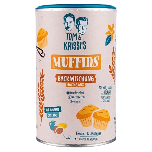 Tom & Krissi's Muffin-Backmischung, Backmischung für saftige und köstliche Muffins - lactose- und fructosefrei, vegan, 400g von Tom & Krissi's