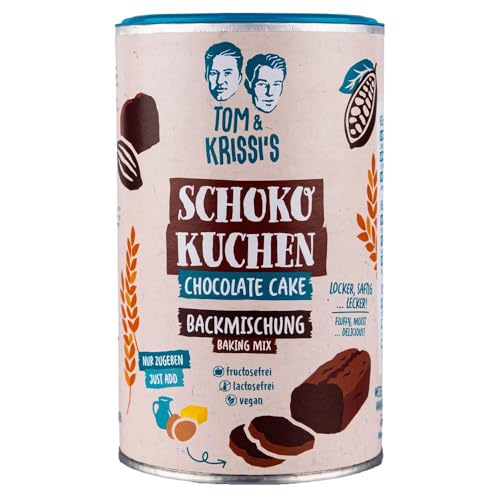 Tom & Krissi's Schokokuchen, Backmischung für einen saftigen und köstlichen Schokokuchen - lactose- und fructosefrei, vegan, 400g von Tom & Krissi's