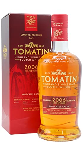 Tomatin 15 Years Old Portuguese Collection MOSCATEL CASKS 2006 46% Vol. 0,7l in Geschenkbox von Hard To Find