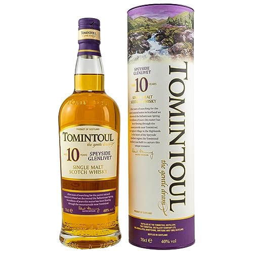 Tomintoul | Single Malt Scotch Whisky | 10 Jahre gereift | Reifung in Bourbon-Fässern | Noten von Karamell | 40% vol. | 700 ml von Tomintoul