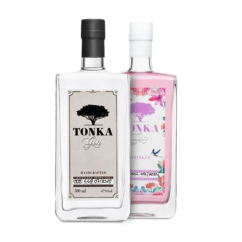 Tonka Gin | Klassik und Hibiskus Kennenlern-Bundle | Sonderaktion | Vegan | 2 x 500ML von Tonka Gin