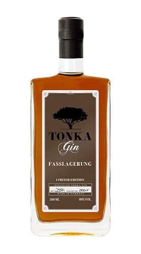 Tonka Gin | Limited Edition | Fasslagerung | Herb süßliche Tonkabohne | mit Noten von Vanille, Kirsche und Nuss | 40% vol. | 500ml von Tonka Gin