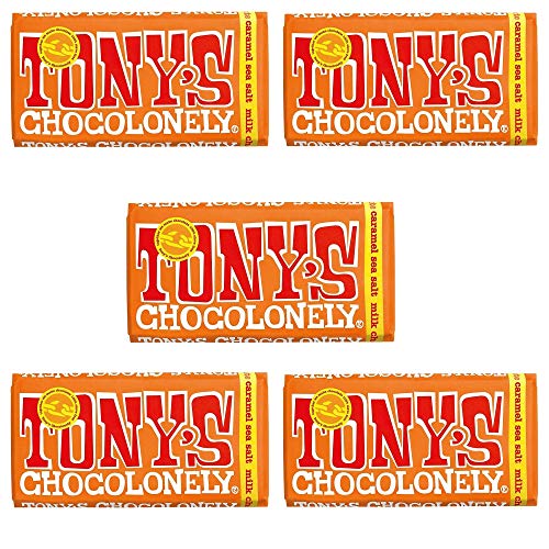 Tony's Chocolonely Milchschokolade Karamell & Meersalz Riegel – 180 g, 5 Stück von Tony's Chocolonely