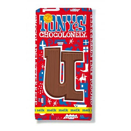 Tony's Chocolonely Schokoladenbuchstabe "U" Vollmilchschokolade I Chocoladeletter I Original aus den Niederlanden I 180 g von Tony's Chocolonely