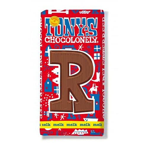 Tony's Chocolonely Schokoladenbuchstabe Vollmilchschokolade I Chocoladeletter I Original aus den Niederlanden I 180 g (Buchstabe R) von Tony's Chocolonely