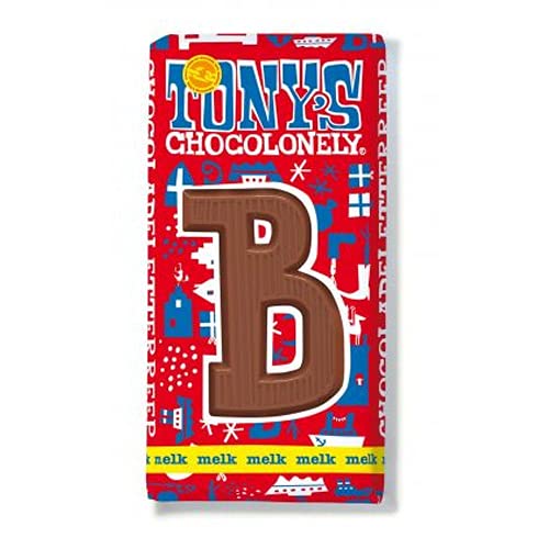 Tony's Chocolonely Schokoladenbuchstabe Vollmilchschokolade I Chocoladeletter I Original aus den Niederlanden I 180 g B von Tony's Chocolonely