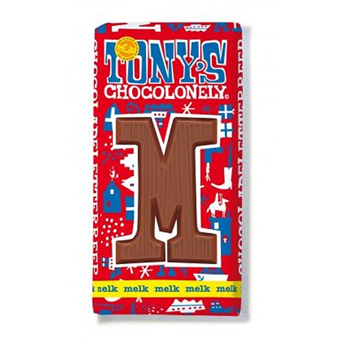 Tony's Chocolonely Schokoladenbuchstabe Vollmilchschokolade I Chocoladeletter I Original aus den Niederlanden I 180 g M von Tony's Chocolonely