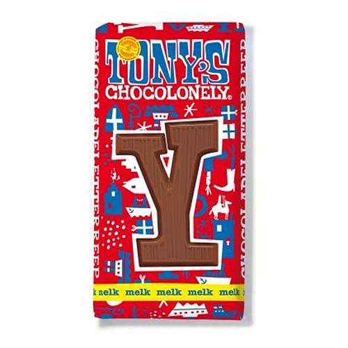 Tony's Chocolonely Schokoladenbuchstabe Vollmilchschokolade I Chocoladeletter I Original aus den Niederlanden I 180 g Y von Tony's Chocolonely