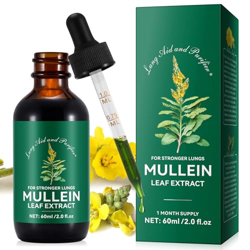 Königskerze-Extrakt - 60ML Mullein Leaf Drops - Königskerzenblatt-Tropfen - Kraftvoller Königskerzenblatt-Extrakt - Natürliche Reinigung, vegetarischer gesunder Lebensstil von Tooffi