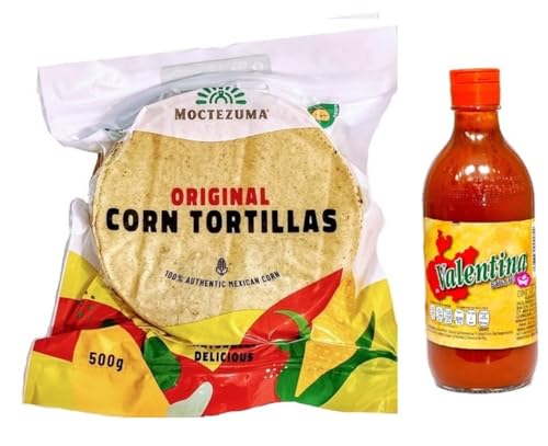 Echte nixtamalisierte Tortillas 500g & scharfe Salsa Valentina 370ml von Tooludic