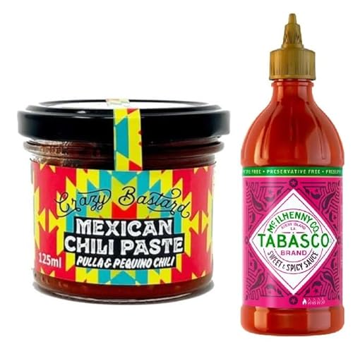 Tabasco Sweet & Spicy 256 ml & Crazy Bastard Chilipaste mit Pulla- und Pequino-Paprika 125g von Tooludic