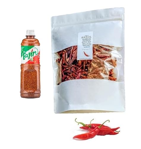 Tajín: chili with lime jumbo size 400g and Chili Guajillo 200g sundried entire pieces von Tooludic