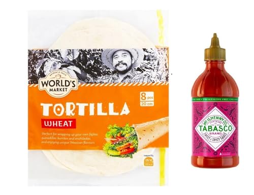 Weizentortilla 320g 8 Stück & Tabasco süß und scharf 256ml von Tooludic