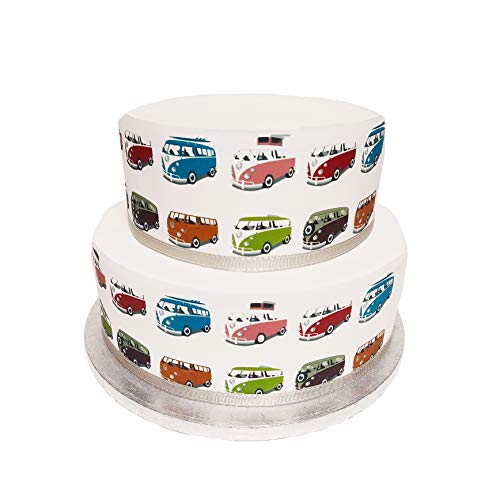 Essbares Dekor-Band, klassisches Campervan-Bus-Design, perfekt für größere Kuchen, einfach zu verwenden von Top That