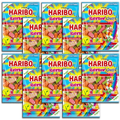 10 er Pack Rainbow Fruchtgummi sauer vegan 10 x 60g von TopDeal