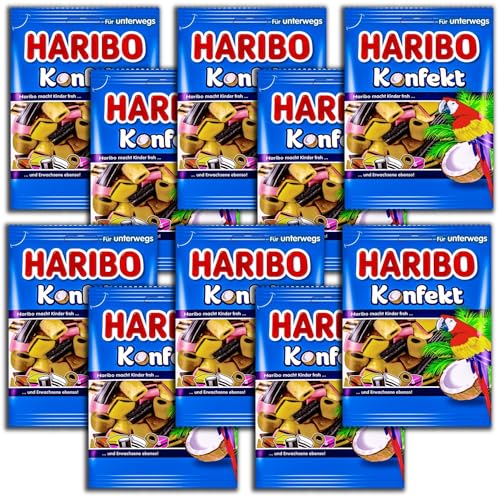 10 er Set HARIBO Fruchtgummi/Lakritz Konfekt 10 x 100g von TopDeal