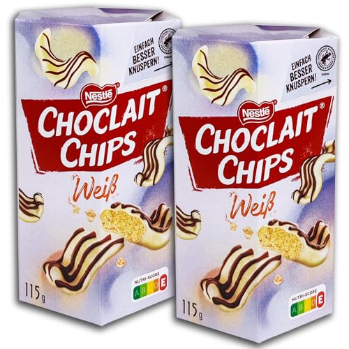 2 er Pack Choclait Chips Weiß 2 x 115g Knusperchips mit Mandel-Geschmack von TopDeal