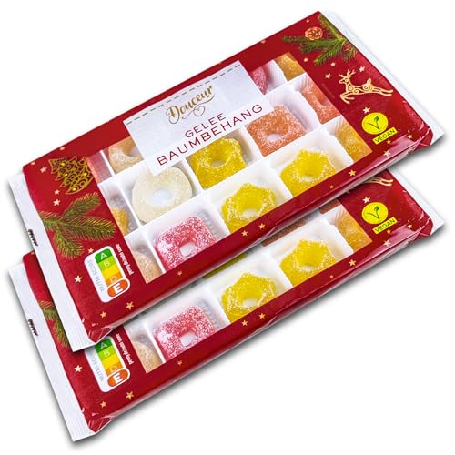 2 er Pack Gelee Weihnachts Baumbehang von Douceur 2 x 225 g GEZUCKERTER GELEE von TopDeal