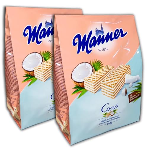 2 er Pack MANNER Cocos Waffeln 2 x 400g von TopDeal