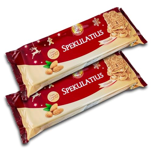 2 er Pack Mandel Spekulatius Weihnachts Gebäck 2 x 300 g SANTA CLAUS in TOWN von TopDeal