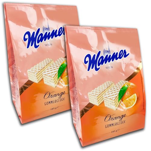 2 er Pack Manner Sommerglück Orange 2 x 185g Waffeln -Gebäck von TopDeal