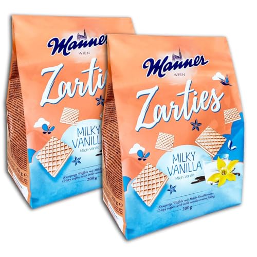 2 er Pack Manner Zarties Milky Vanilla Waffeln 2 x 200 g von TopDeal