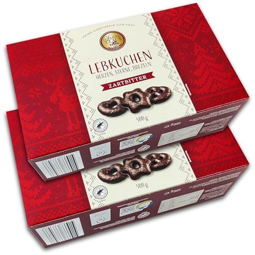 2 er Pack-Santa Claus in Town -Lebkuchen Zartbitter Schokolade 2 x 500 g von TopDeal