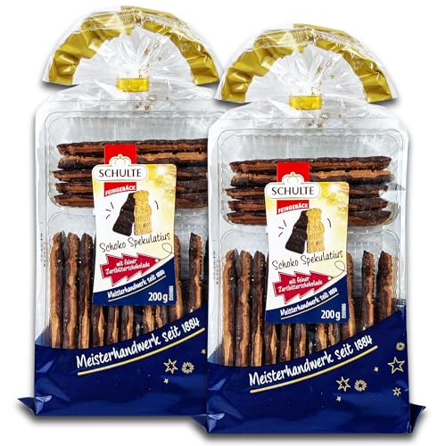 2 er Pack Schulte Feingebäck Schoko-Spekulatius Zartbitter 2 x 200g von TopDeal