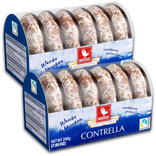 2 er Pack Weiss Contrella 2x 200g braune Lebkuchen, glasiert und mit dunkler Schokolade von TopDeal