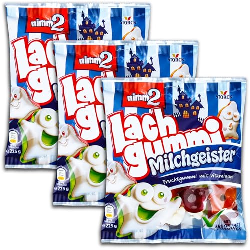 3 er Pack Lachgummi Milchgeister 3 x 225g Fruchtgummis mit Fruchtsaft, Vitaminen und Magermilch von TopDeal