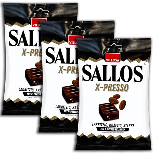 3 er Pack Sallos X-Presso 3 x 135g Hartkaramellen mit Lakritzgeschmack von TopDeal