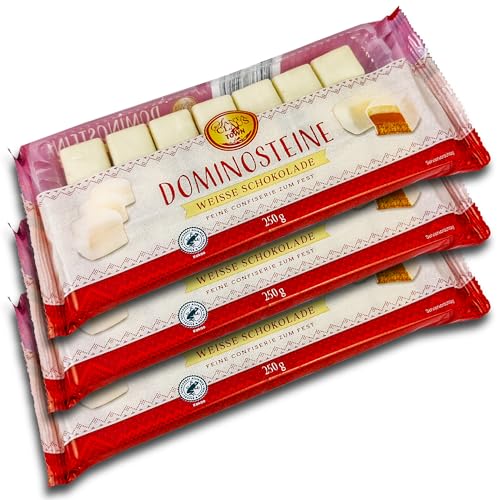 3 er Pack Santa Claus in Town Dominosteine weiss 3 x 250 g (3 x 19 Stk.) Dominosteine in weißer Schokolade von TopDeal