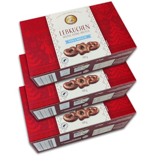 3 er Pack -Santa Claus in Town -Lebkuchen Vollmilch Schokolade 3 x 500 g von TopDeal